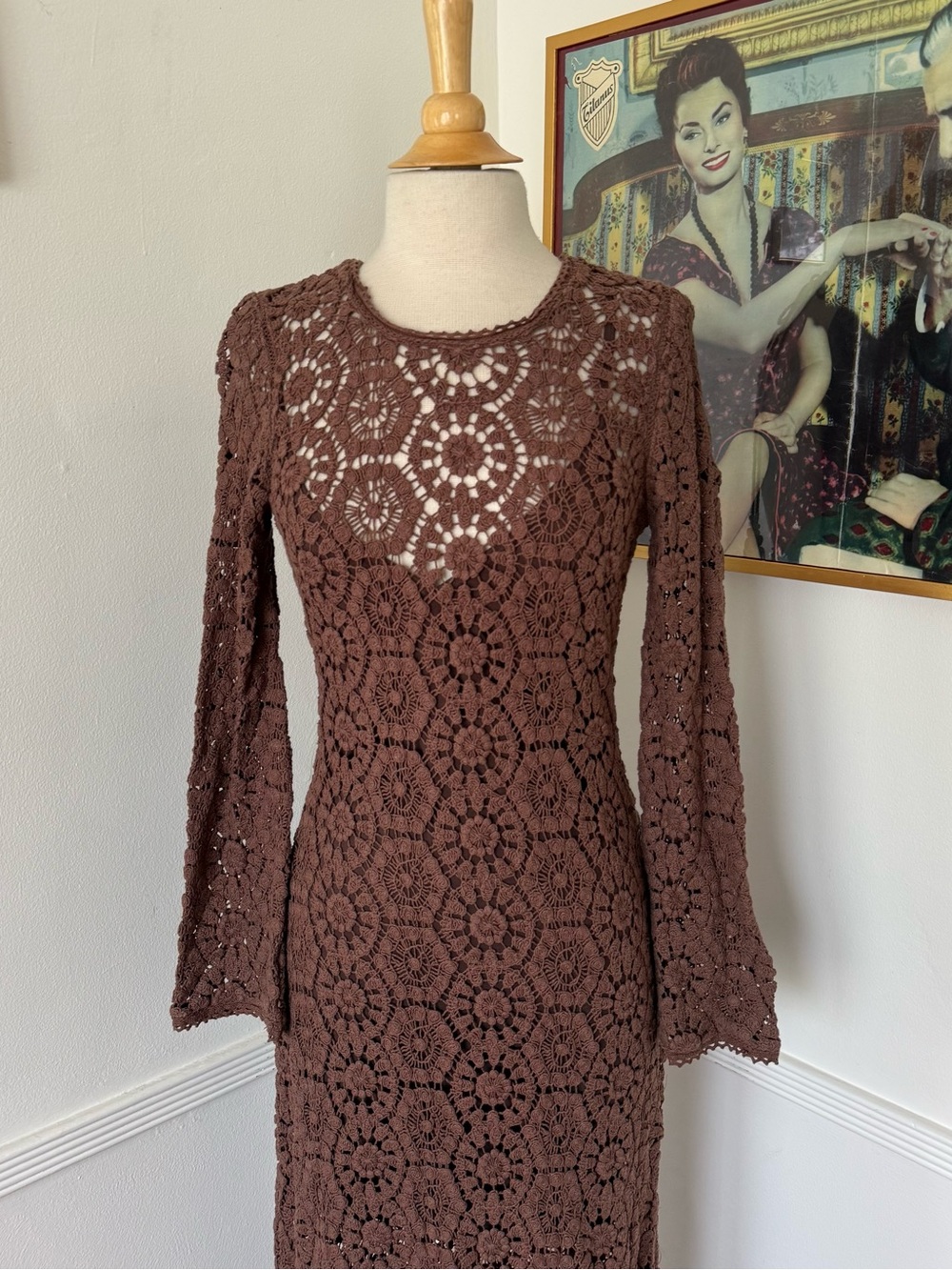 Spell Brown Crochet Dress - Picture 4 of 13